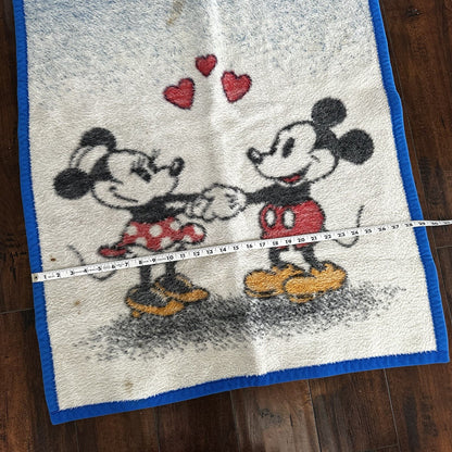 VTG Biederlack Disney Mickey Minnie Reversible Infant Throw Blanket 1984 80s