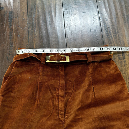 VTG Alpaq California 1970s Pants 26x31 Brown Velour High Waist Flair Rockabilly