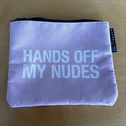 Maybelline New York “Hands Off My Nudes” Travel Makeup Bag Funny Cute Used