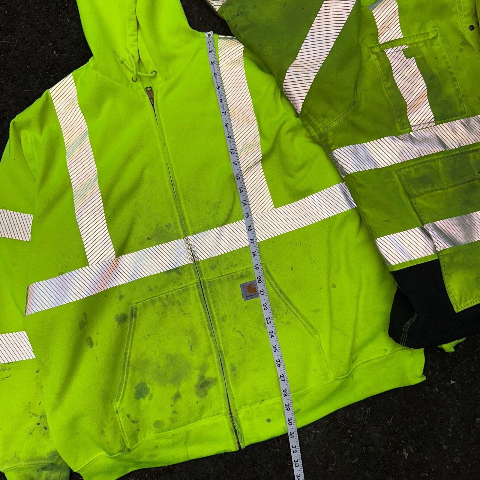 Carhartt Jacket Mens 2XL 100787 High-Visibility Waterproof Highlighter Hoodie