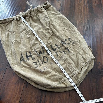 VTG WWII Canvas Garment Laundry Bag Rare Military Denim 1940s 40s 50s Stencil