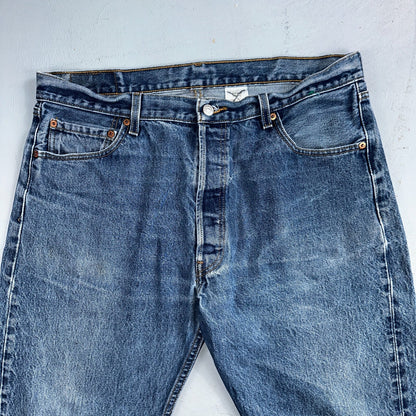 Levis 501 Vintage Y2K Mexico Straight Leg Jeans 38x32 90s Med Wash Act 36x28