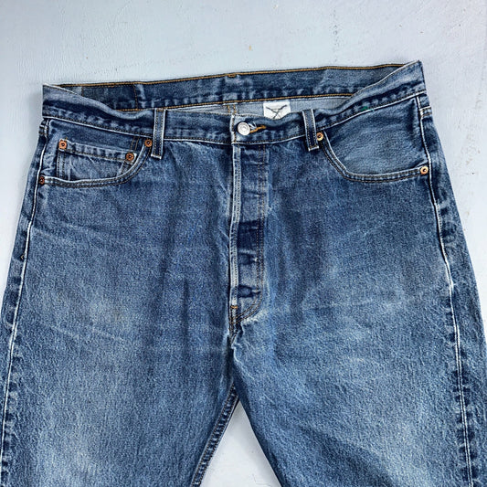 Levis 501 Vintage Y2K Mexico Straight Leg Jeans 38x32 90s Med Wash Act 36x28