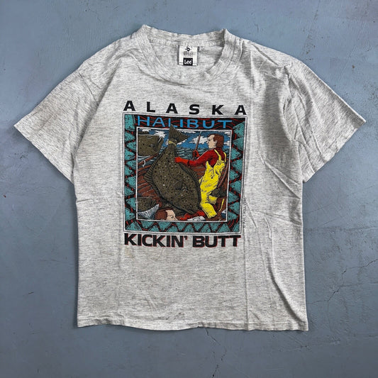 Ray Troll 1990 Alaska Halibut Kickin Butt VTG T Shirt 90s Single Stitch Fish Lee