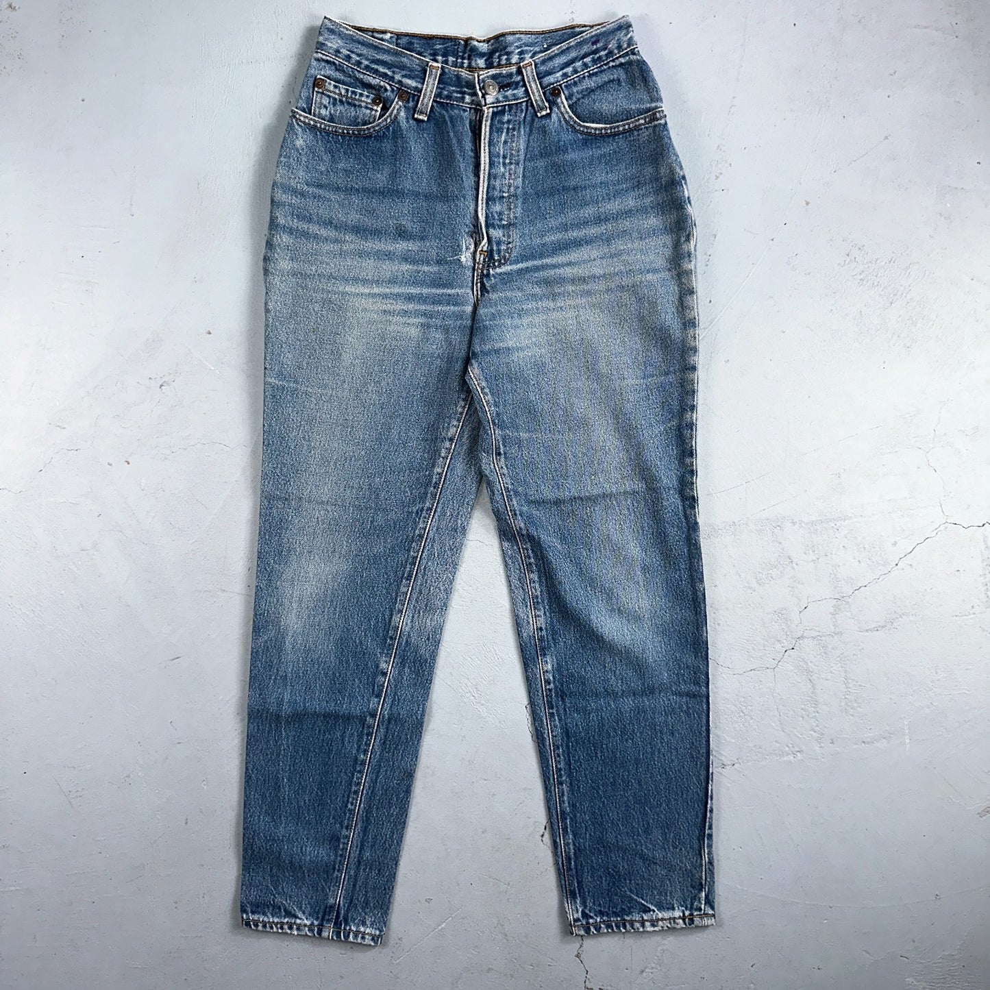 Levis 501 Vintage 80s USA XX Womens Jeans Blue High Rise Tapered 17501 25x27