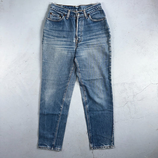 Levis 501 Vintage 80s USA XX Womens Jeans Blue High Rise Tapered 17501 25x27