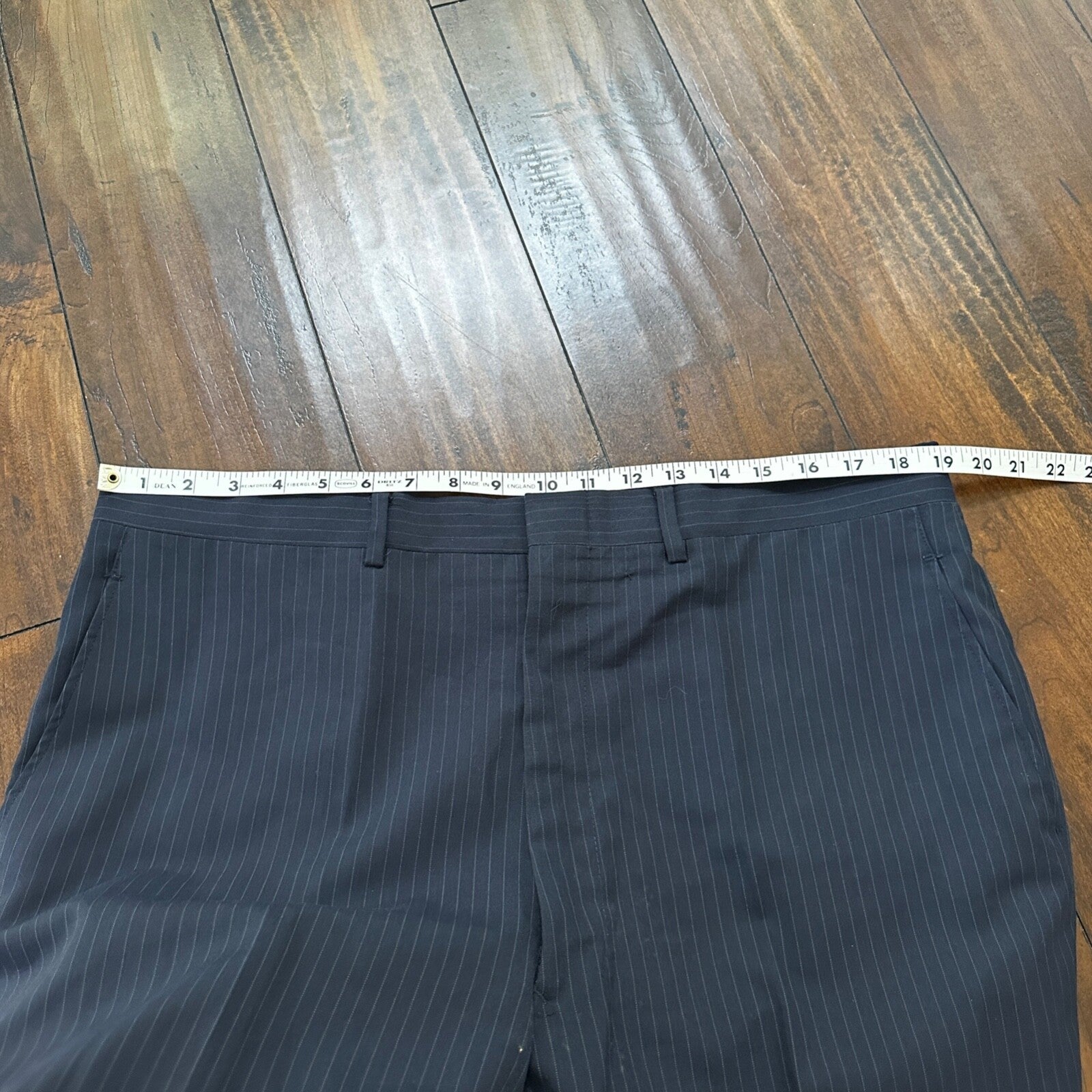 1960s Navy Blue Sport Jacket VTG Mens Suit 44 38x28 Rockabilly Pinstripe Pants