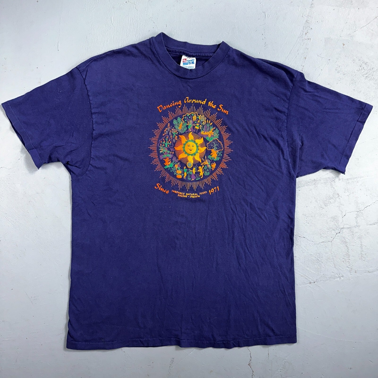 Grateful Dead Oregon Hanes VTG T Shirt Sun Trippy Dancing Around Sun Eugene USA