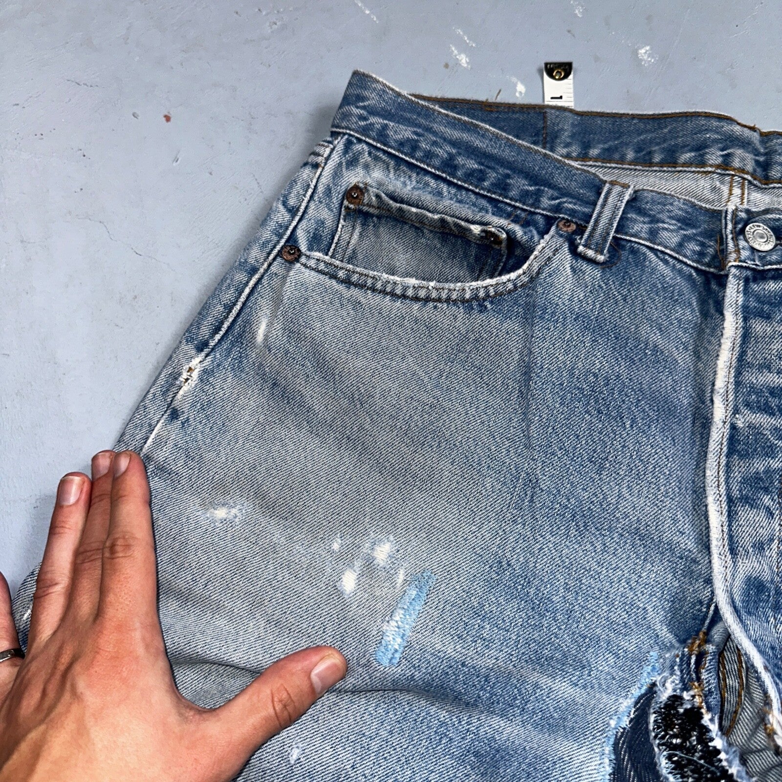 Levis 501 Vintage 80s Redline Selvedge USA XX Jeans Light Wash 36x36 Act 33x32