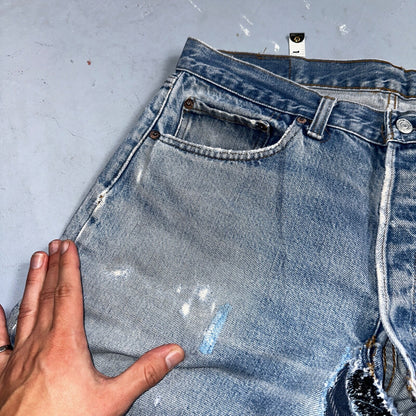 Levis 501 Vintage 80s Redline Selvedge USA XX Jeans Light Wash 36x36 Act 33x32