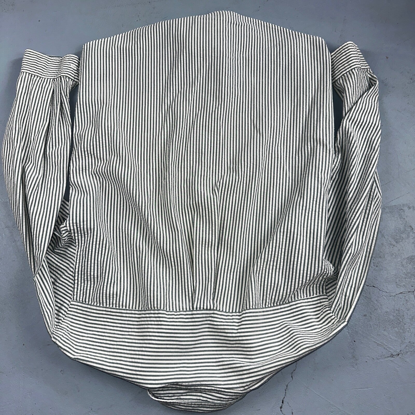 Lands End Shirt Men's M Green Striped Long Sleeve Button Down Trad Fit VTG 90s