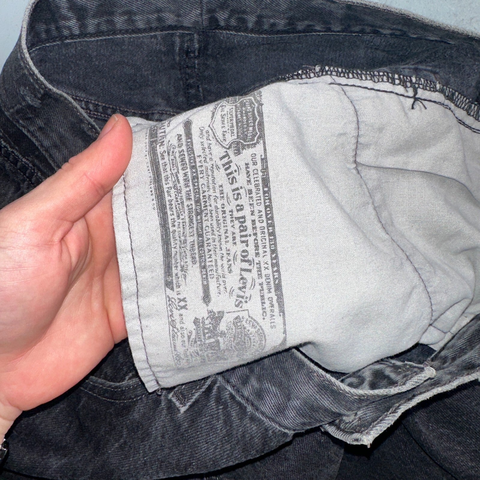 Levis 501 Vintage Y2K Mexico XX Straight Leg Jeans Black Wash 34x31