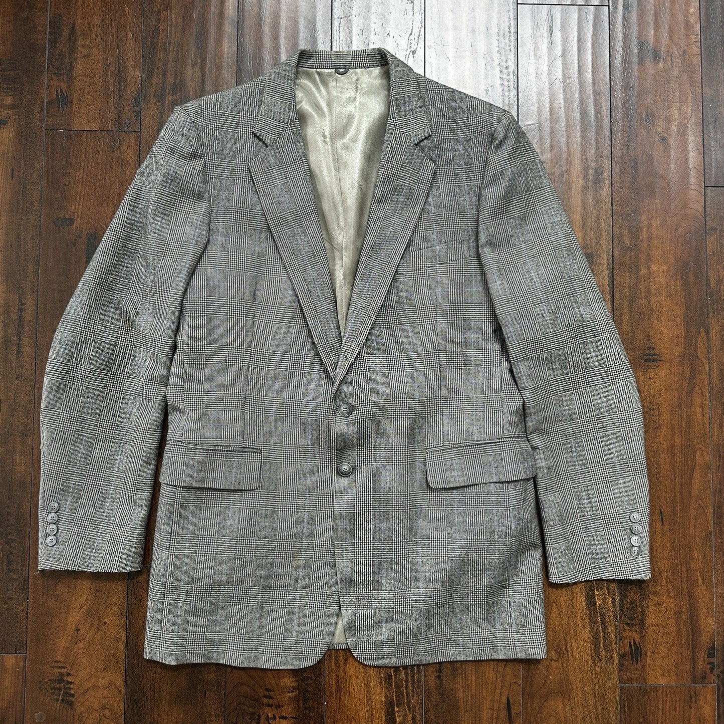 1970s 1980s Gray Oregon Wool Sport Jacket VTG Mens Suit 44 34x32 Rockabilly