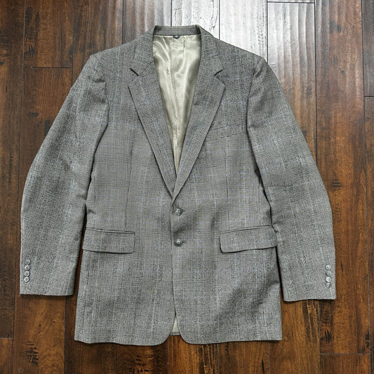 1970s 1980s Gray Oregon Wool Sport Jacket VTG Mens Suit 44 34x32 Rockabilly
