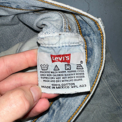 Levis 501 Vintage 90s XX Straight Leg Mexico Jeans 33x34 Light Wash Act 31x27