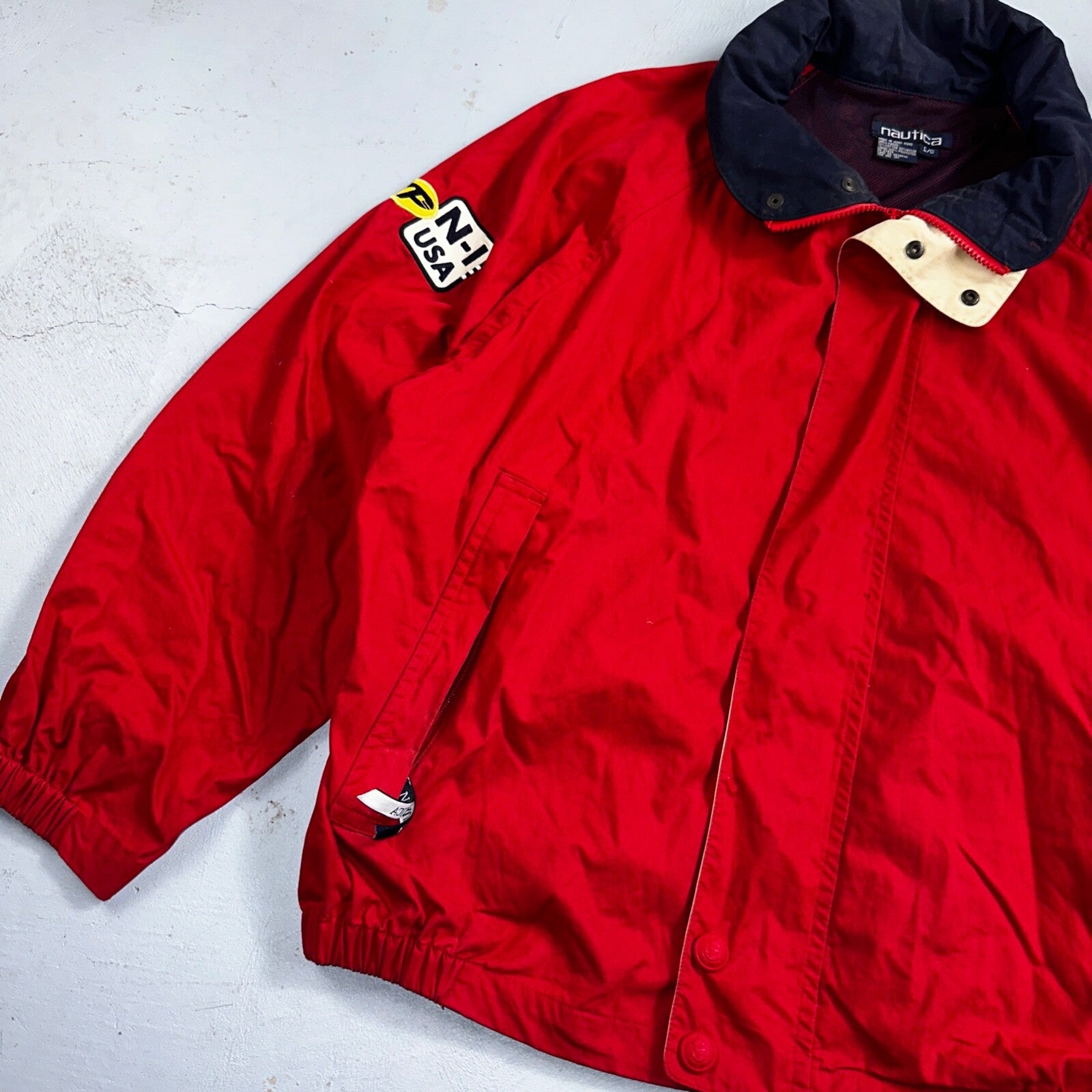 Nautica Jacket Adult Large Full Zip USA 90s Performance Mens N1 Red Rare