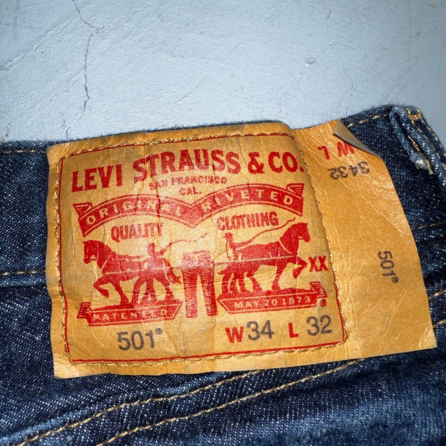Levis 501 Y2K XX Straight Leg Jeans Blue VTG Dark Wash 34x32 Act 30x28