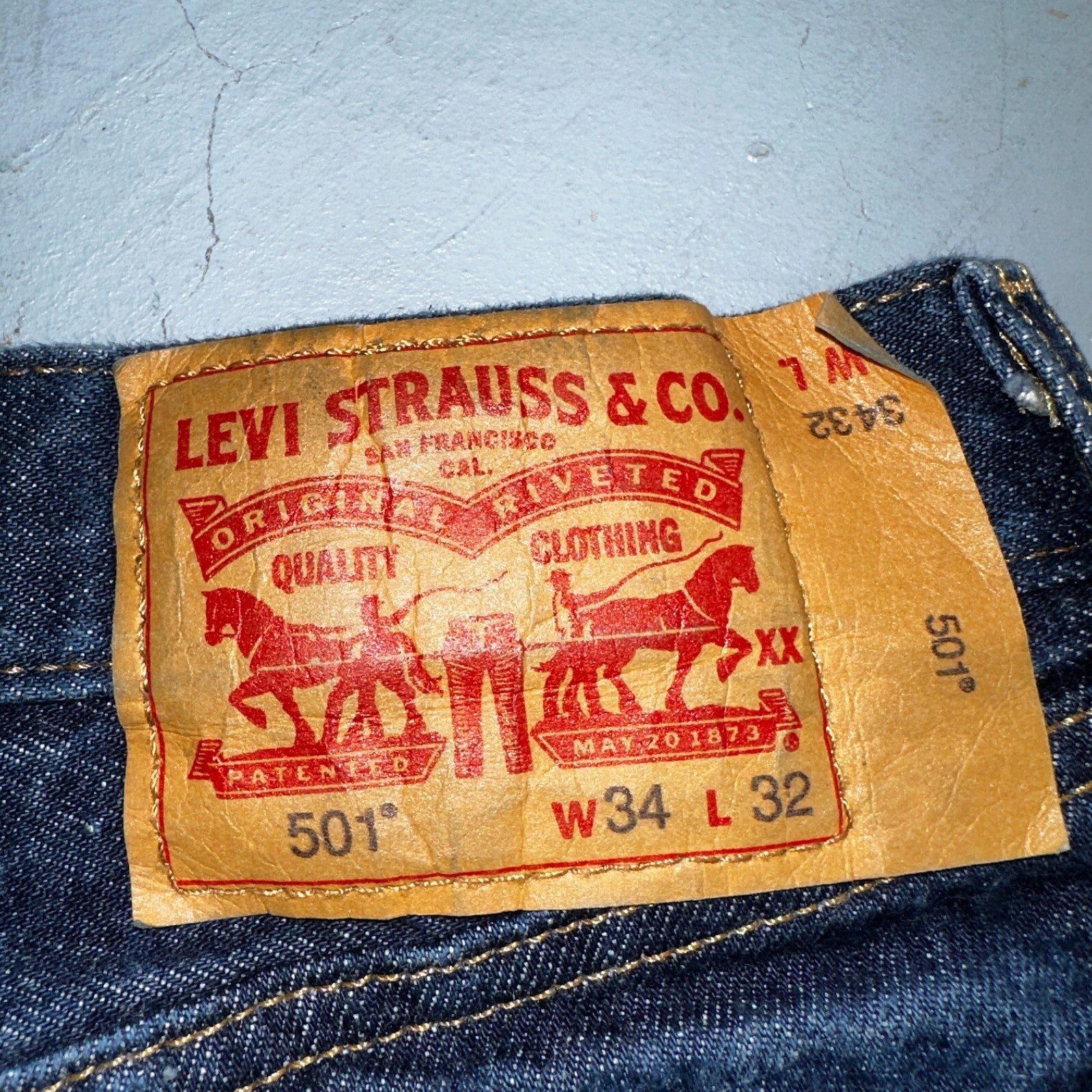 Levis 501 Y2K XX Straight Leg Jeans Blue VTG Dark Wash 34x32 Act 30x28