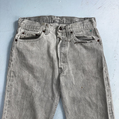 Levis 501 Vintage 90s USA XX Straight Leg Jeans Gray Med Wash 30x36 Act 28x34