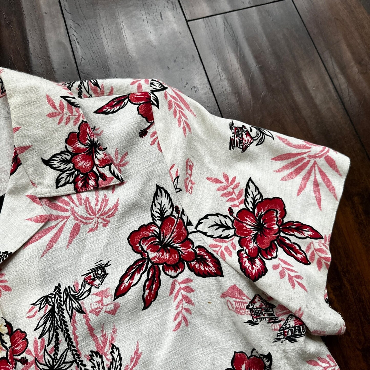 VTG Floral Shirt Womens L 90s New York Clothing Co Cottage Hawaiian 1990s