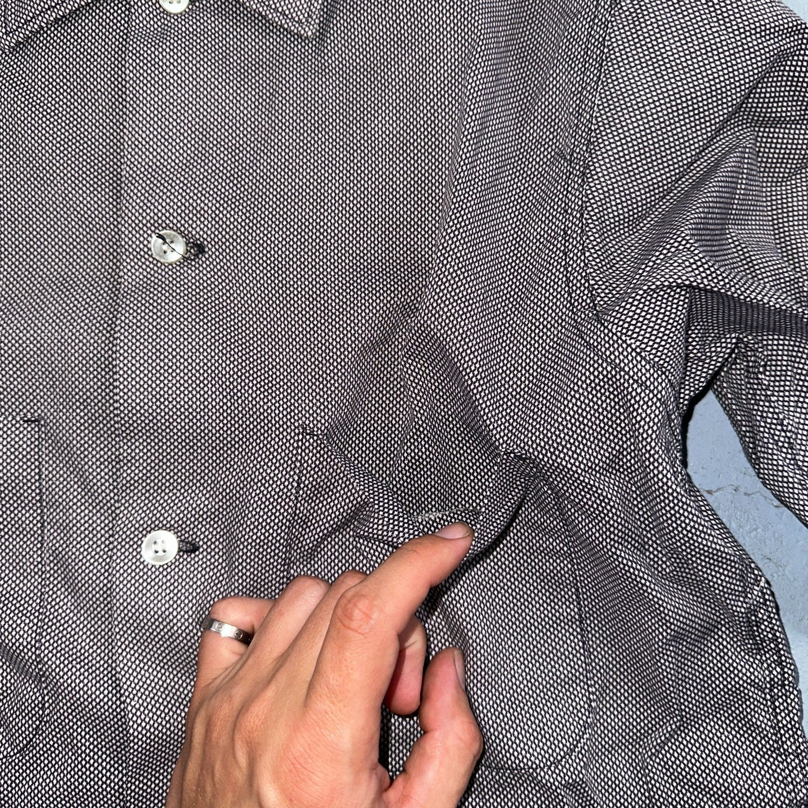 Vintage 40s Amberley Shirt Classic Rockabilly Artist Long Sleeve Modernist 14 S