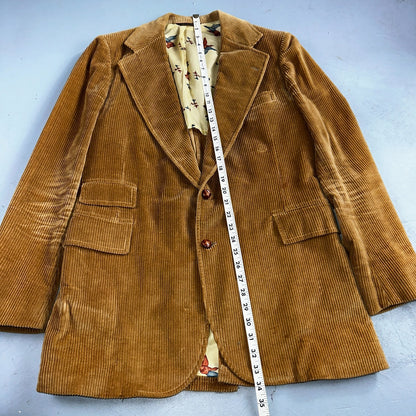 VTG Mens 2 PC Suit 40 Jacket Coat Pants Brown Rockabilly 60s 1960s Corduroy