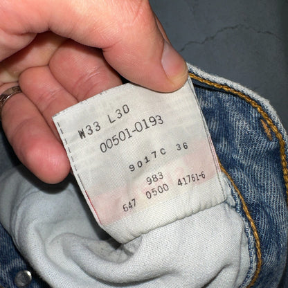 Levis 501 Vintage Y2K 90s XX Straight Leg Jeans Blue Light Wash 33x30 Act 32x29