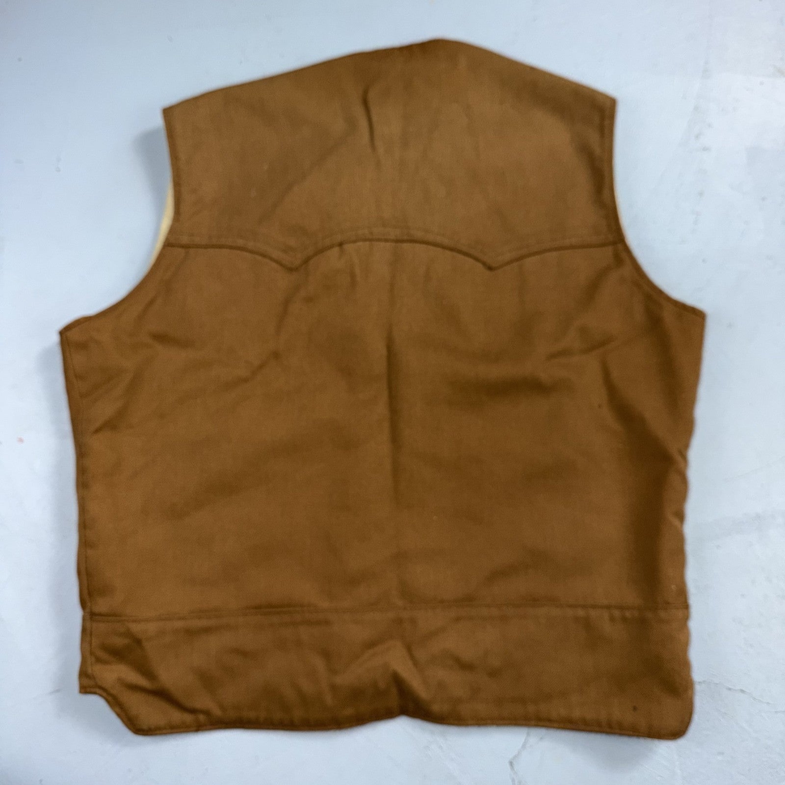 VTG Bay River of San Jose California Sherpa Lined Vest Mens USA Western Cowboy