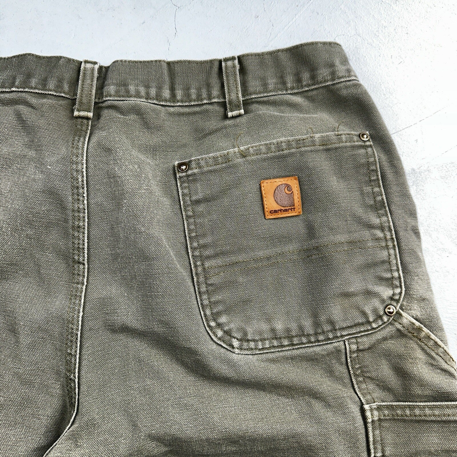 Carhartt VTG Double Knee Carpenter Pants Mexico B01 B136 MOS Green Act 38x32