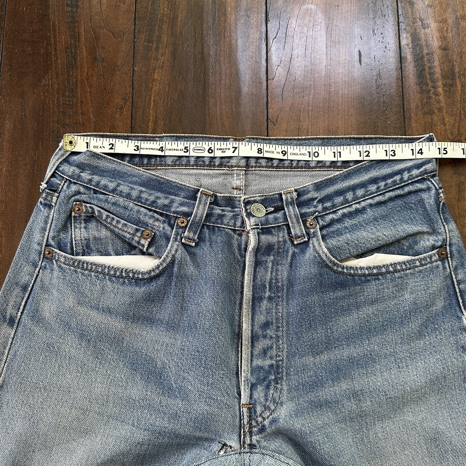 Levis Vintage 80s Redline Selvedge USA 501 XX Jeans 66 70s Light 32x36 Act 29x30