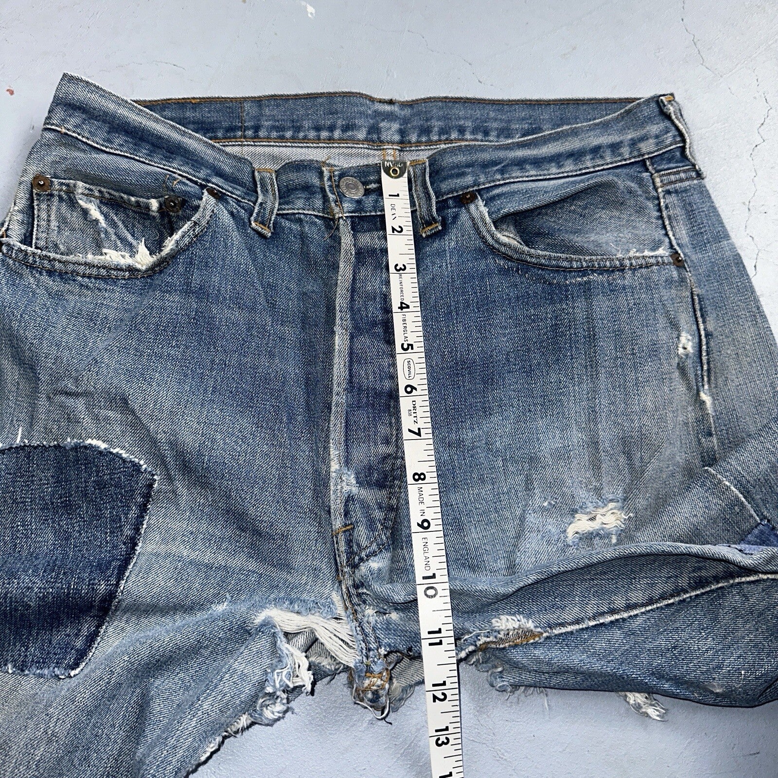 Levis 501 VTG 70s SS Redline Selvedge Jeans XX Blue Med Wash Patched Act 31x28