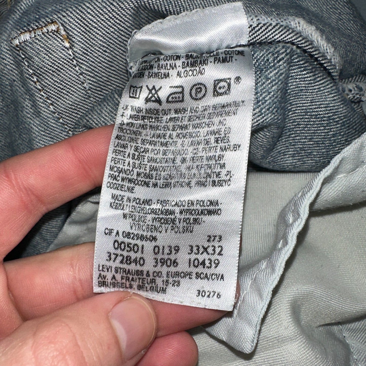 Levis 501 Vintage Y2K XX Straight Leg Jeans Blue Med Wash 33x32 Act 32x31