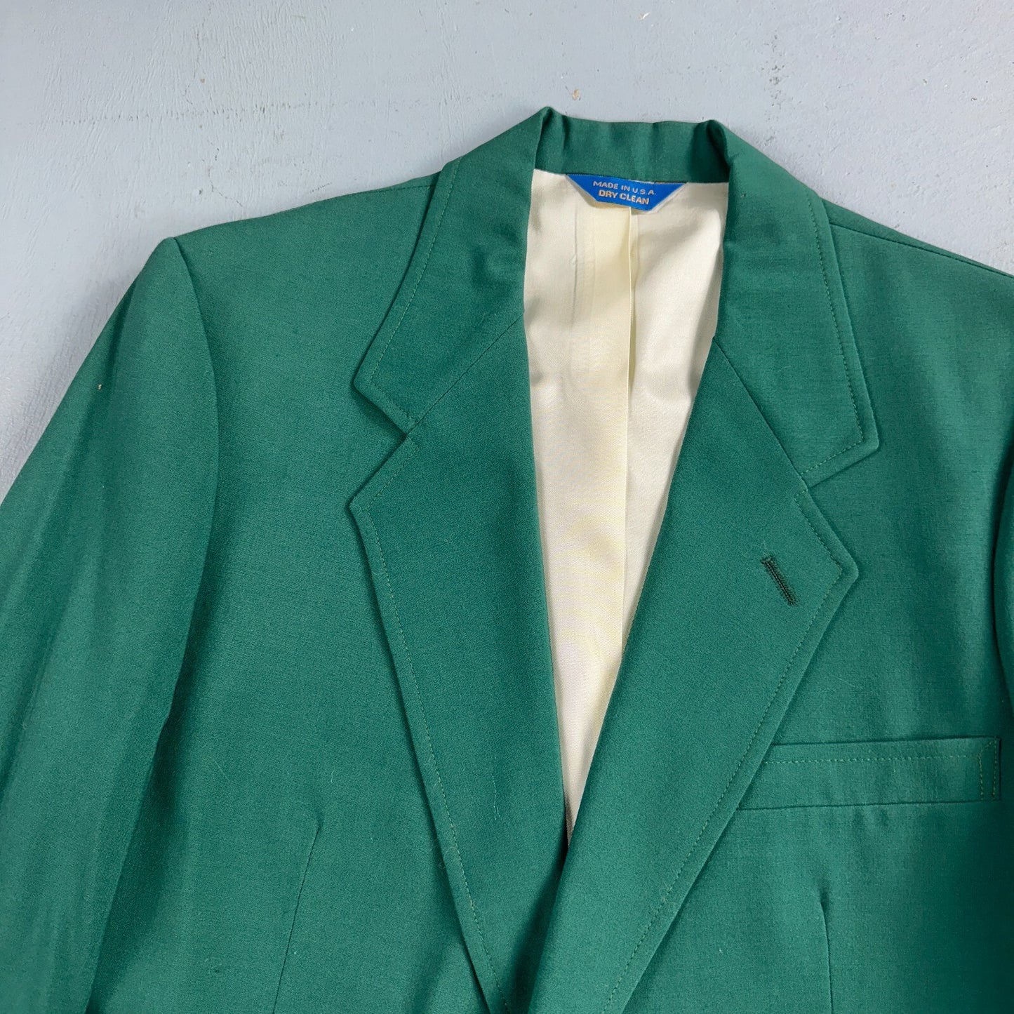 40L VTG Pendleton Mens Blazer Sport Coat Two Gold Button Jacket Green Suit Wool