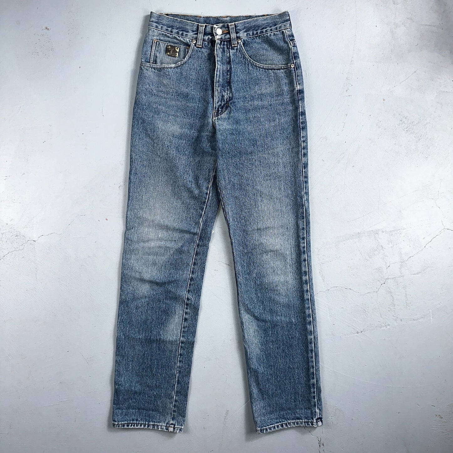 Vintage YSL Yves Saint Laurent Blue Denim Jeans Size 26x31 90s Womens Straight