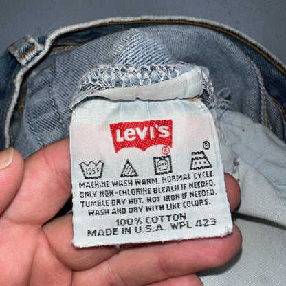 Levis 501 Vintage 90s USA XX Straight Leg Jeans 34x34 Blue Light Wash Act 31x32