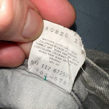 Levis 501 Vintage 80s USA XX Straight Leg Jeans Gray Acid Wash 27x32 Act 26x31