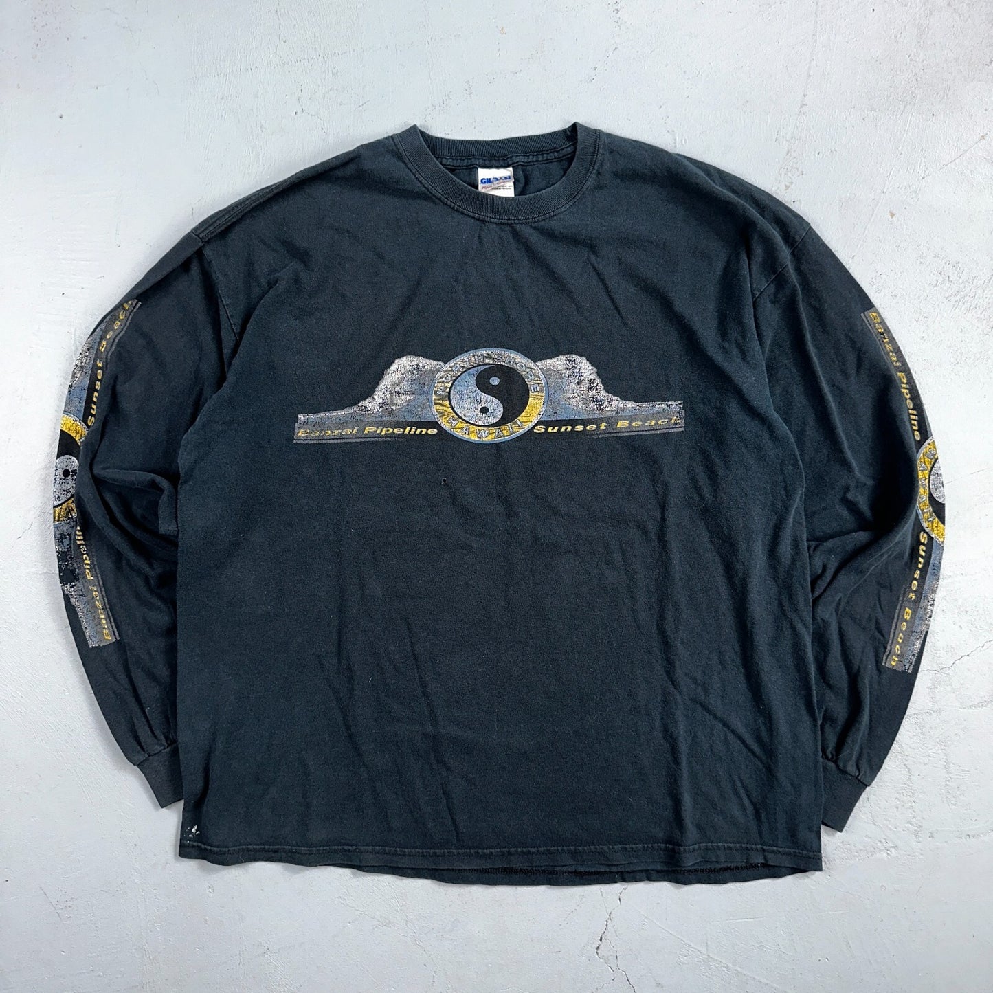Banzai Pipeline Long Sleeve XL VTG T Shirt Rock Band Music Grunge Ying Yang Y2K