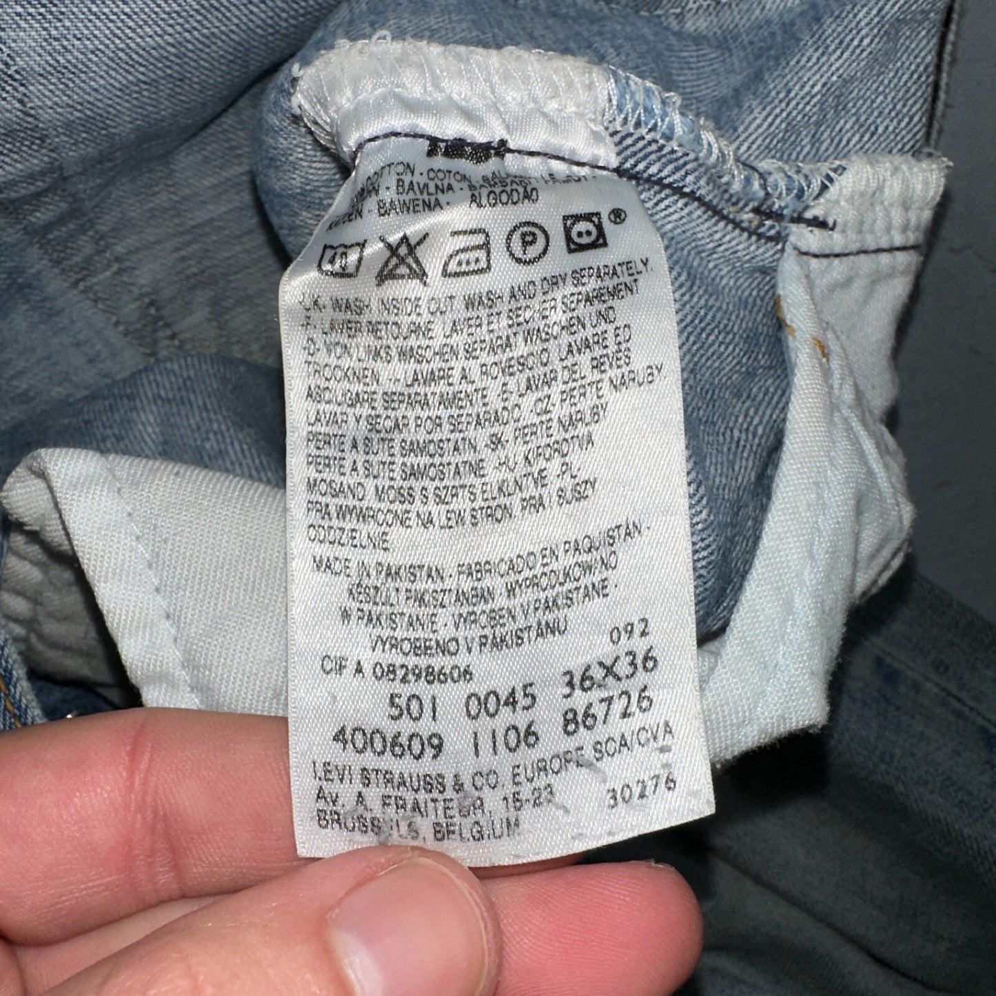 Levis 501 Vintage Y2K XX Straight Leg Jeans Blue Light Wash 36x36 Act 35x34