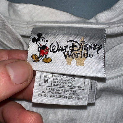 Disney World Character Spellout Cartoon VTG T Shirt Y2K Embroidery Rare Cool