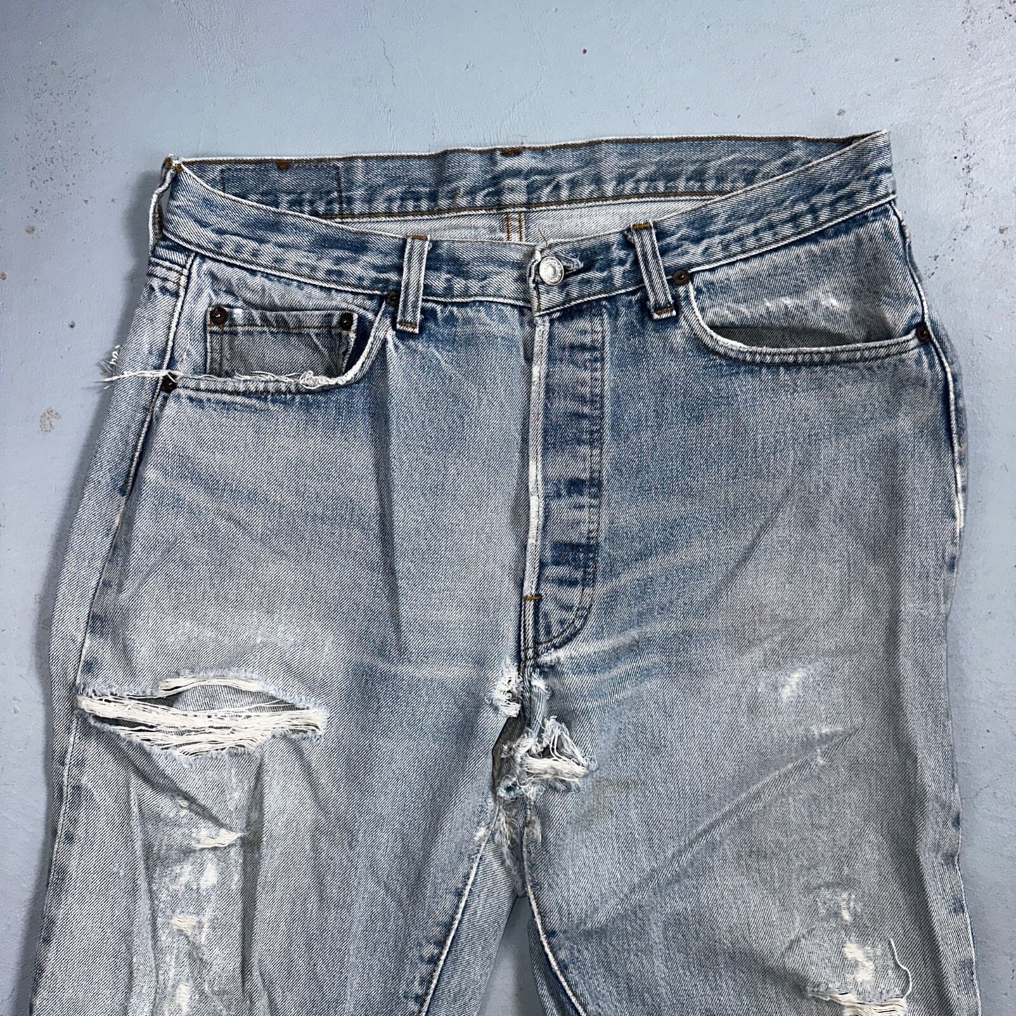 Levis 501 Vintage 80s Redline Selvedge USA XX Jeans Light Wash 35x38 Act 32x33