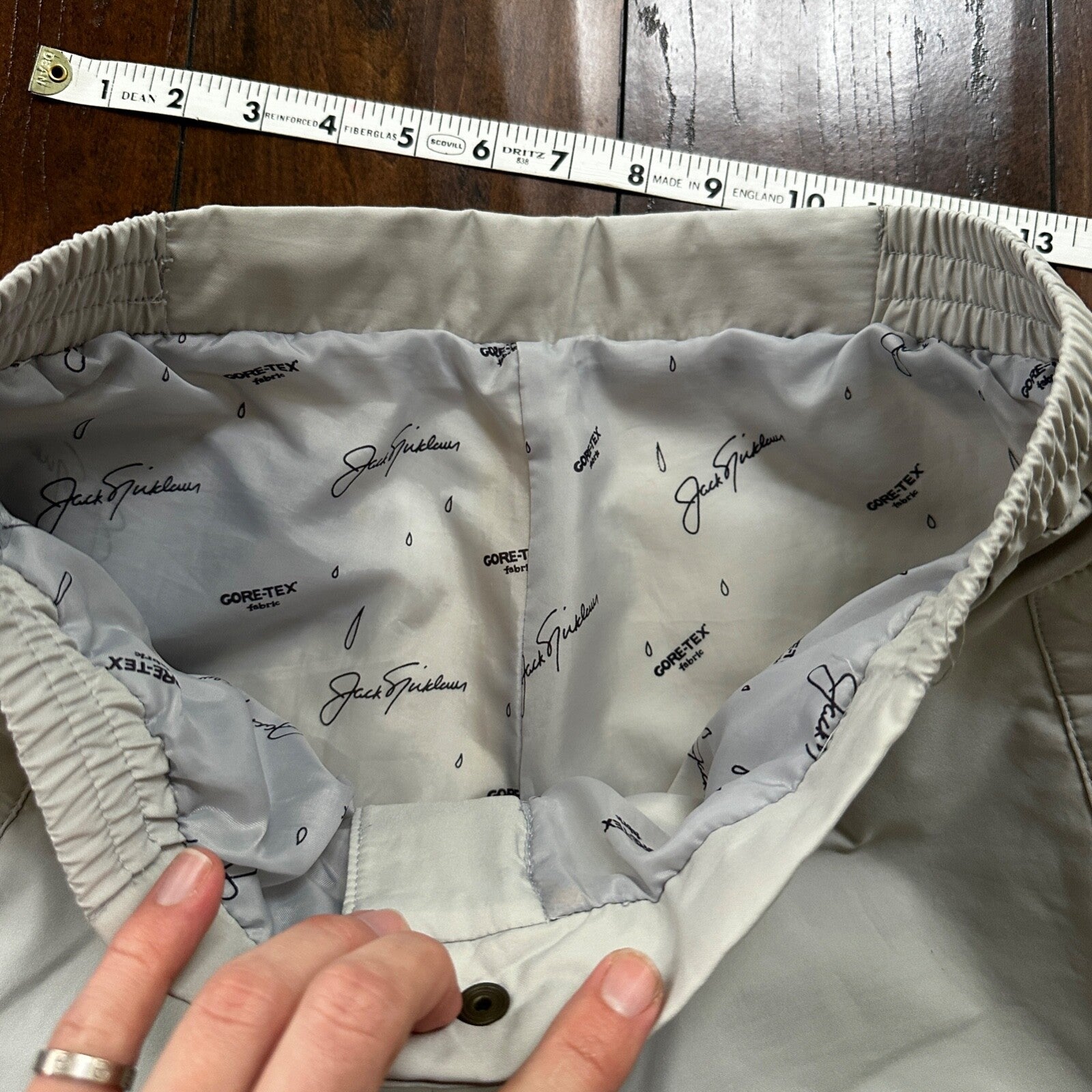 VTG GORETEX Jack Nicklaus Mens 10 Golf Pant Grey Fabric Zip Up Sports Outdoor