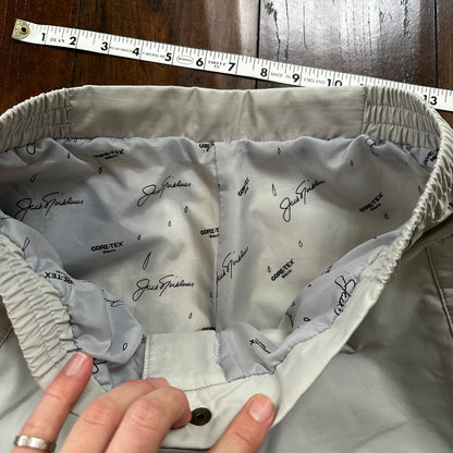 VTG GORETEX Jack Nicklaus Mens 10 Golf Pant Grey Fabric Zip Up Sports Outdoor