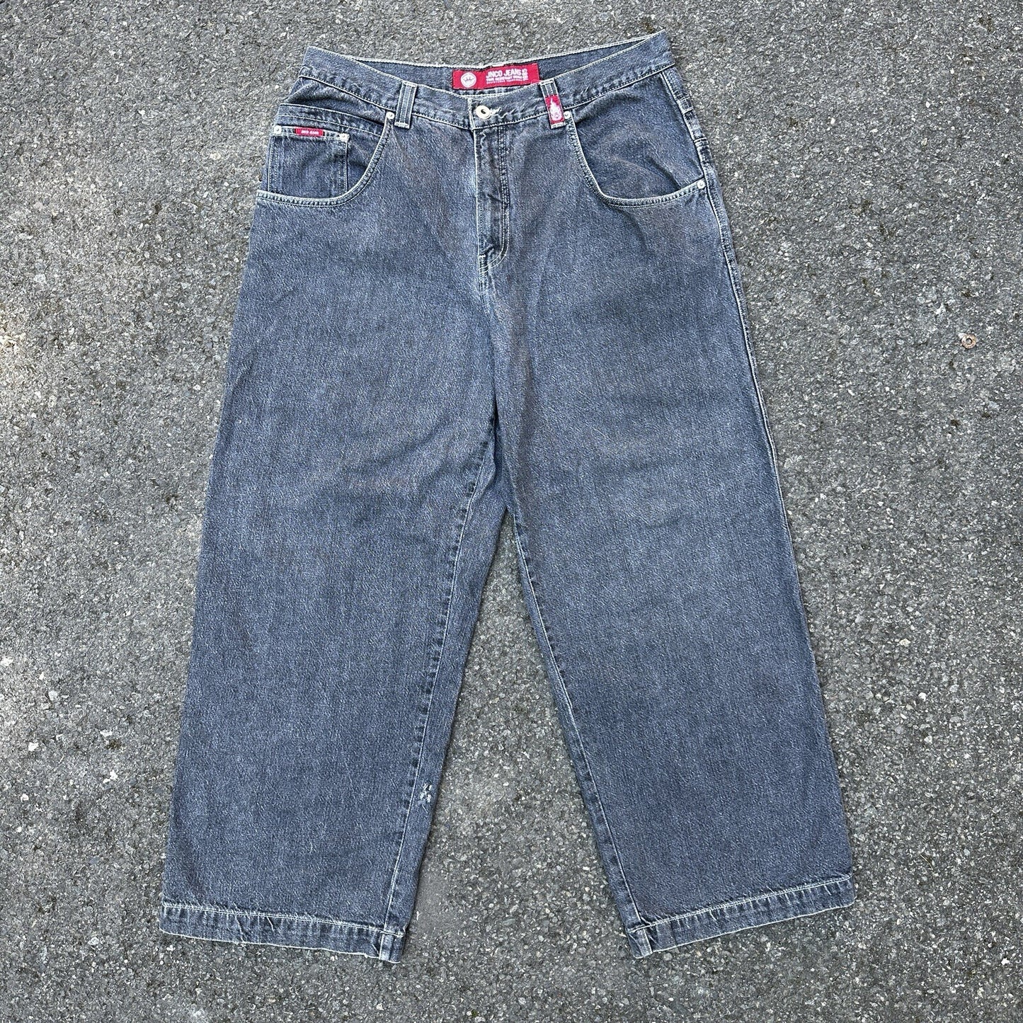 VTG JNCO Jeans Men's 38x32 Y2K Skater Wide Leg Flaming Snakes Skate Emo Grunge