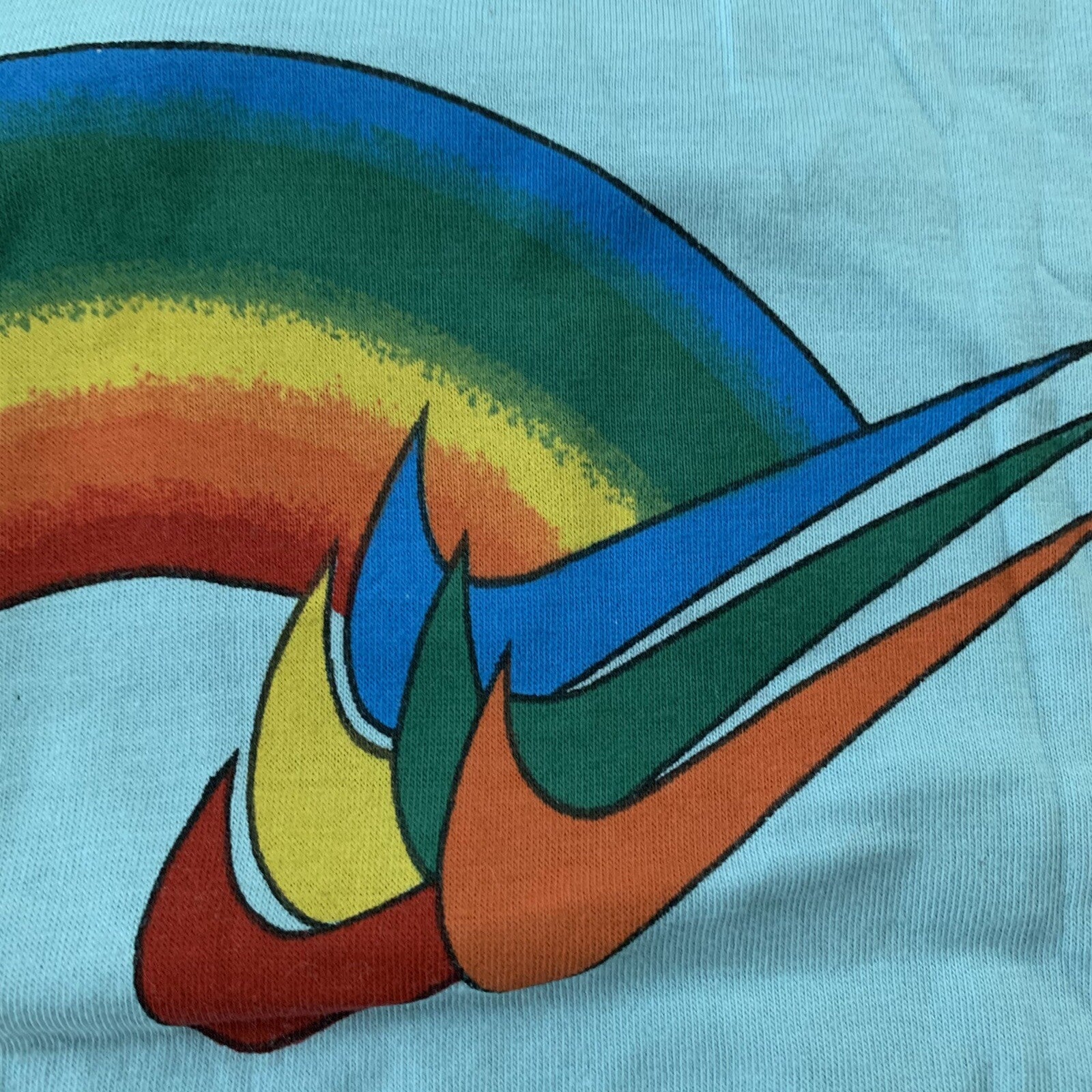 Nike Vintage T Shirt Mens M Rainbow Swoosh Pride Japan Geisha 80s LGBTQ Europe