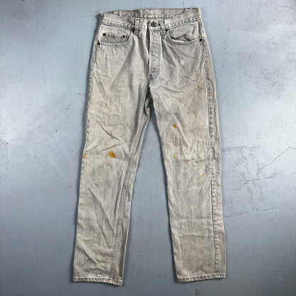 Levis 501 Vintage 80s USA XX Straight Leg Jeans Gray Acid Wash 31x32 Act 29x30