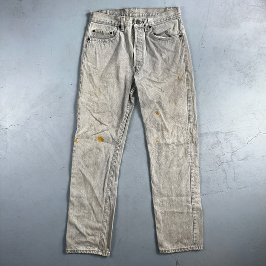 Levis 501 Vintage 80s USA XX Straight Leg Jeans Gray Acid Wash 31x32 Act 29x30