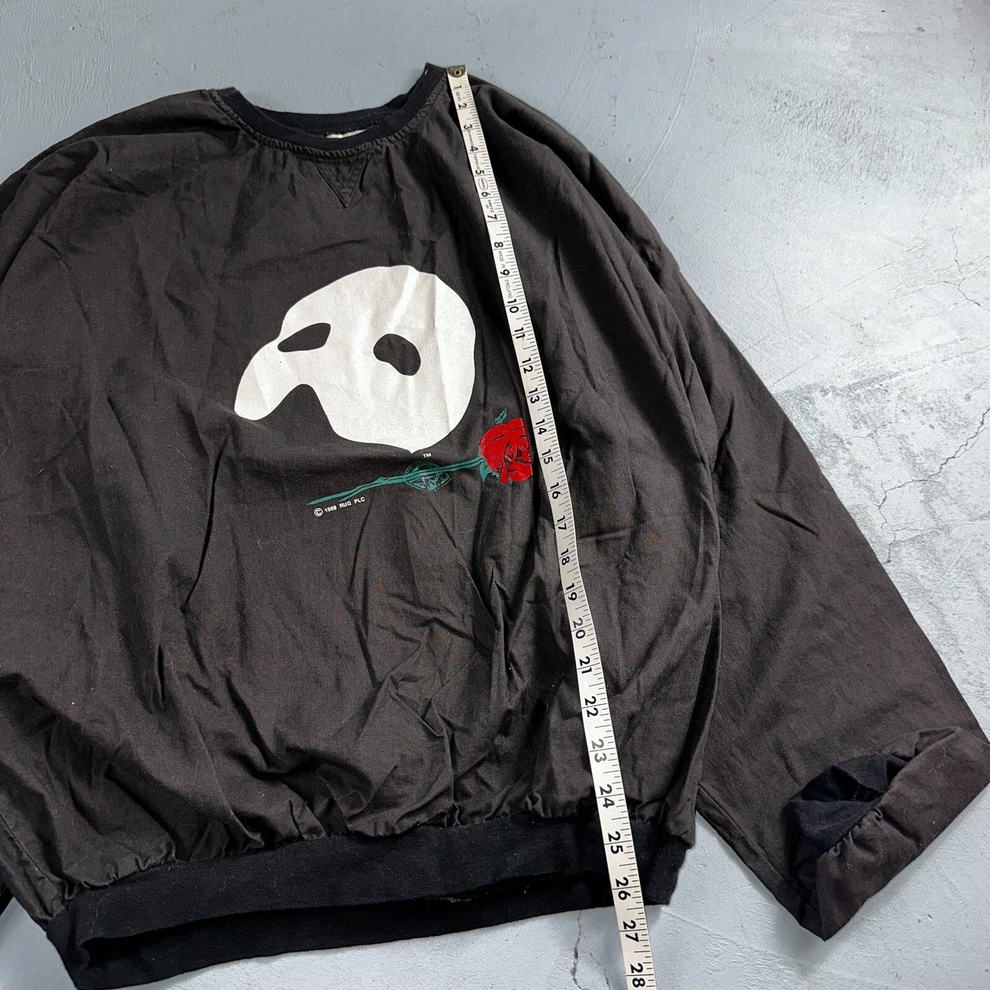 VTG Phantom Of The Opera Sweater Mens Large Black Crewneck Sweatshirt 80s 1988