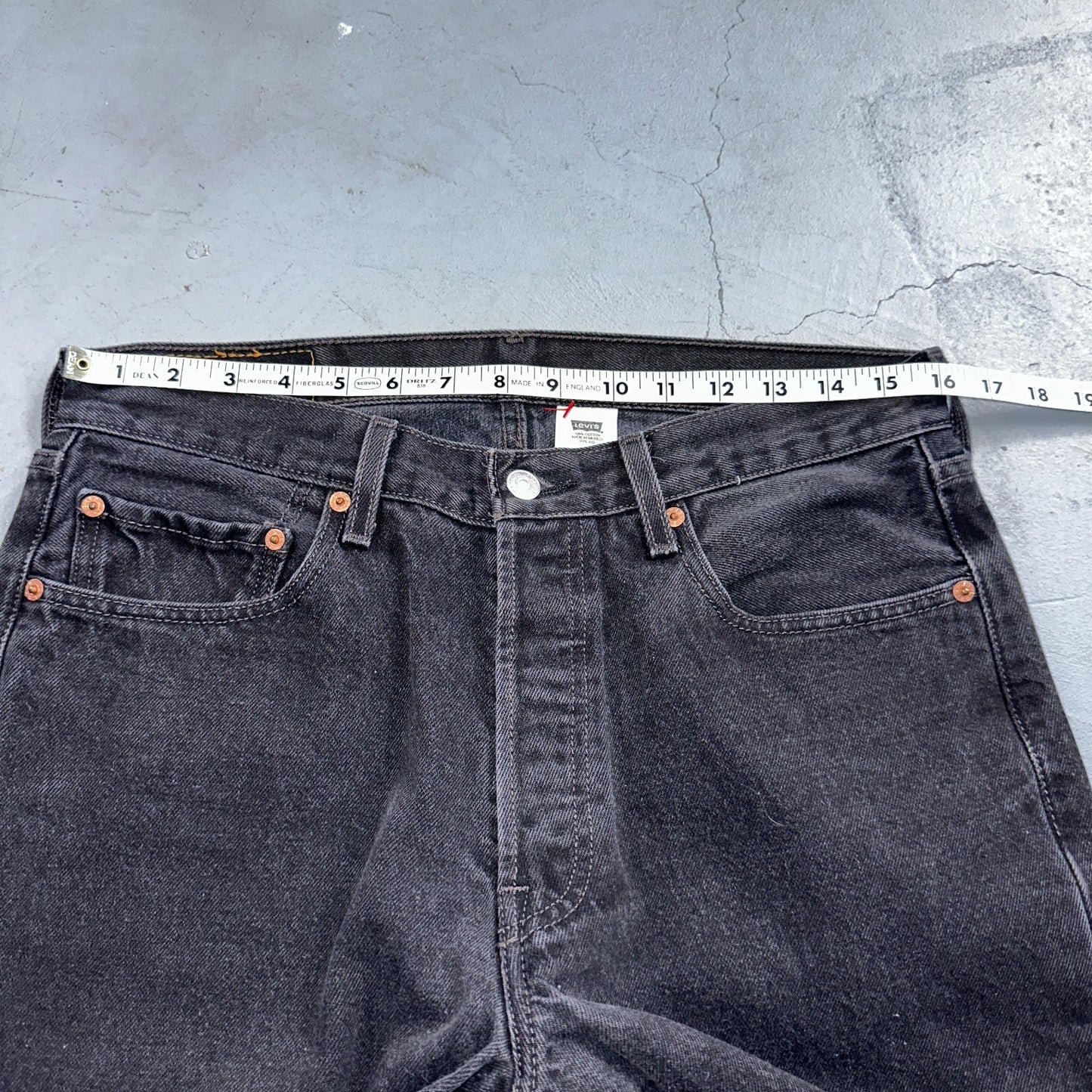 Levis 501 Vintage Y2K 90s XX Straight Leg Jeans Black Faded Wash 33x34 Act 32x33