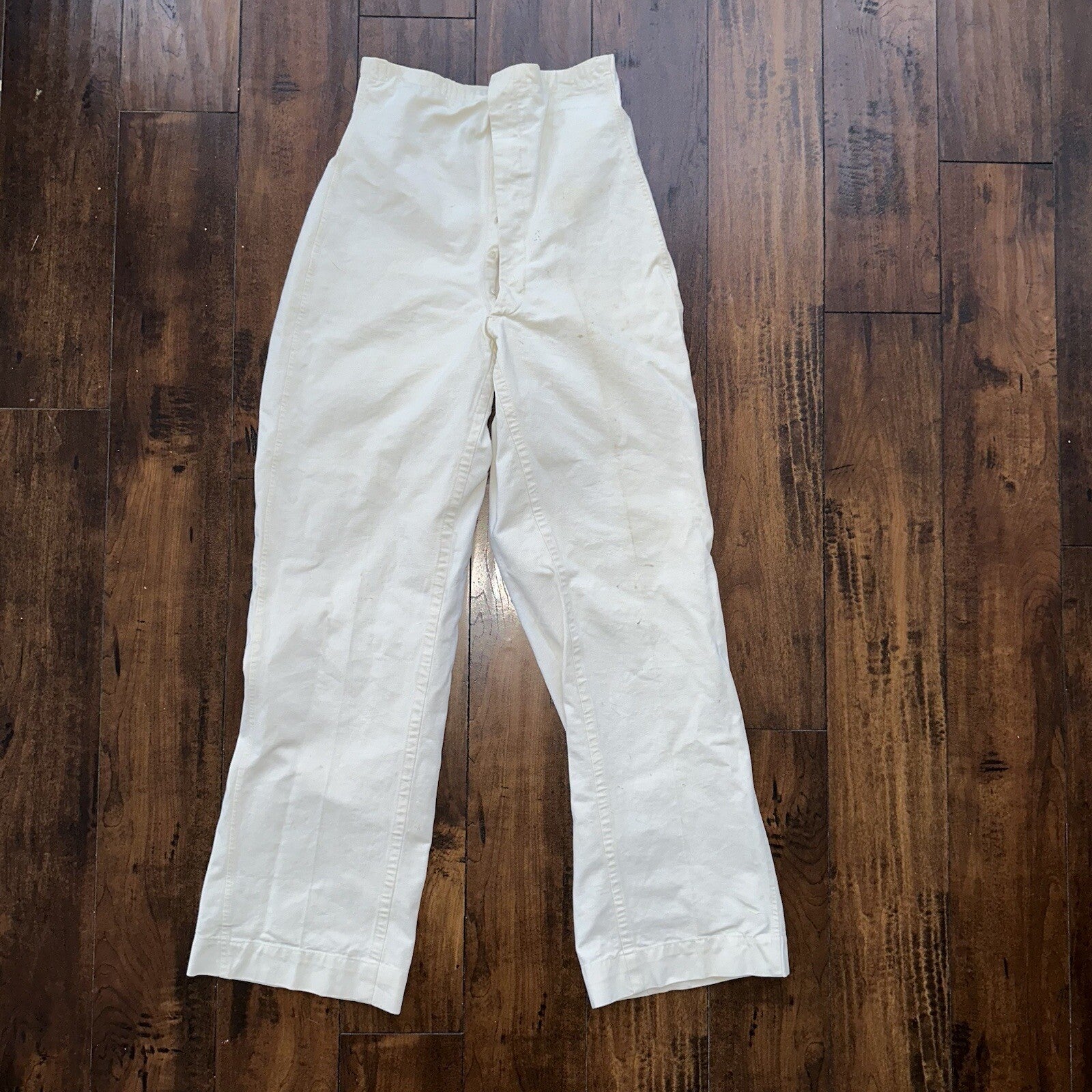 RARE VTG 1920s White Buckle Back Pants Work Wear Union 10s 30s 28x31 Navy USMA