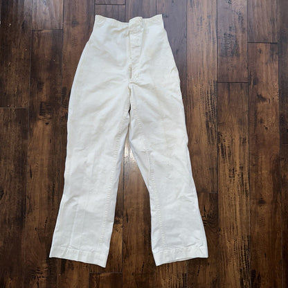RARE VTG 1920s White Buckle Back Pants Work Wear Union 10s 30s 28x31 Navy USMA
